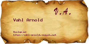 Vahl Arnold névjegykártya
